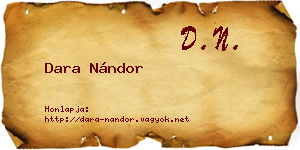 Dara Nándor névjegykártya